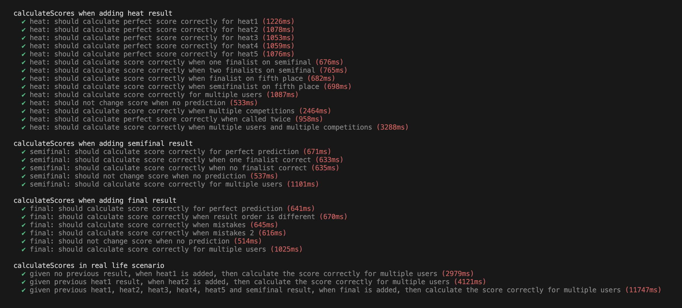 passing tests